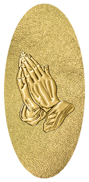 DG5000-516-GD-SH-GD Gold Praying Hands Shimmer Gold